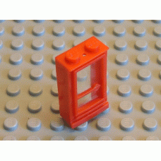 Part 32ac01 Red Door 1 x 2 x 3 Left (old type) with Solid Studs and Fixed Glass 